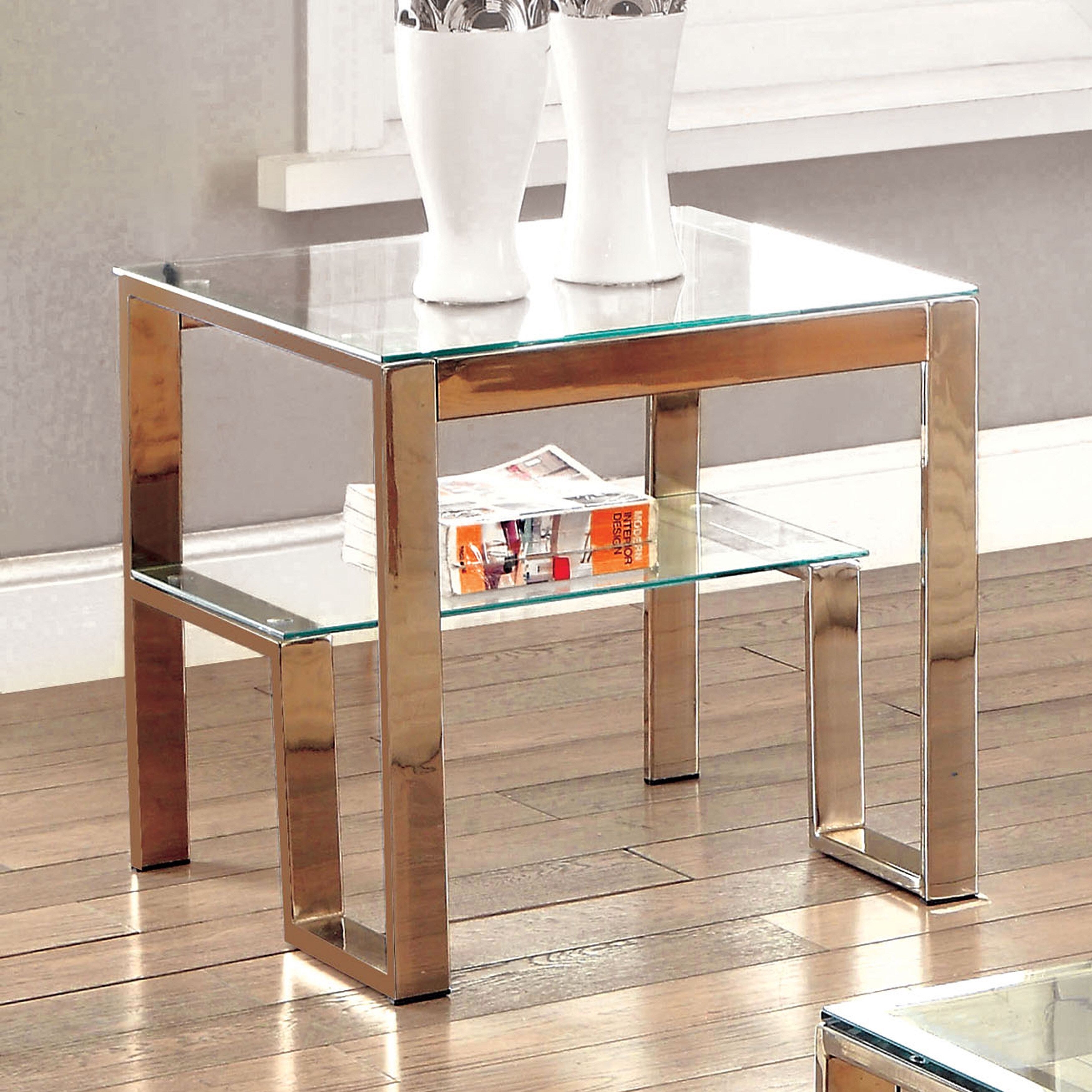 Furniture of America Beal Contemporary 22-inch Metal 1-shelf Side Table - Mycitystee