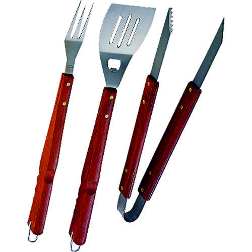 Omaha SBQ318-3-B Barbecue Tool Set with Handle and Hanger， 1.5 mm Gauge， Stainless Steel Blade， Stainless Steel - Mycitystee