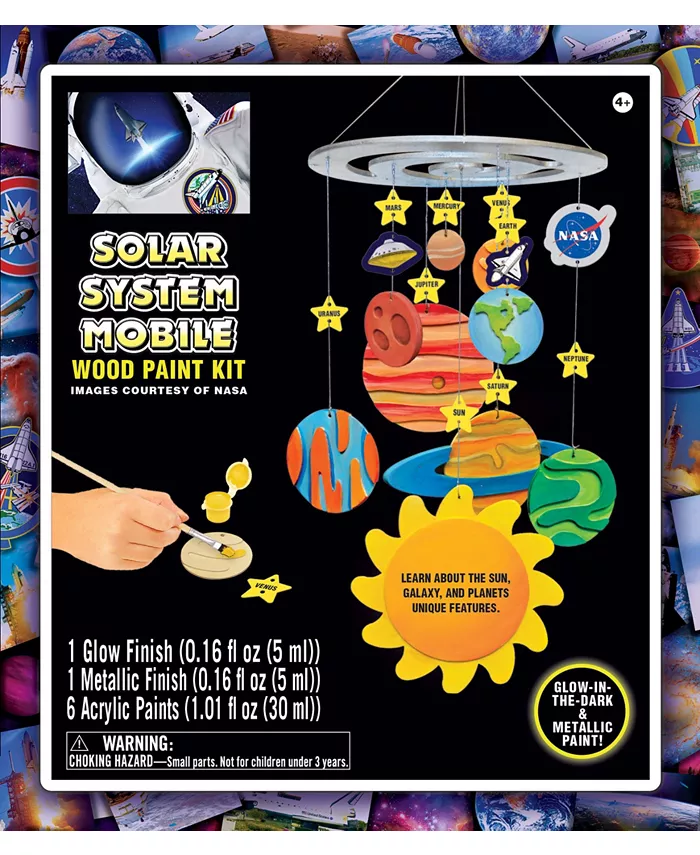 MasterPieces Puzzles Works of Ahhh Craft Set - NASA Solar System Mobile Wood Paint Kit - Mycitystee