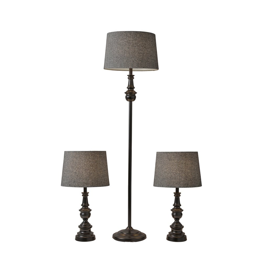Copper Grove Tepelene Dark Bronze Floor and Table Lamp 3-piece Set - Mycitystee