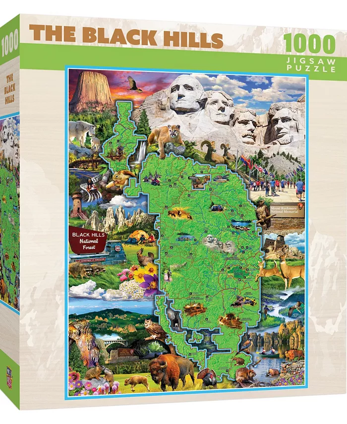 MasterPieces Puzzles MasterPieces 1000 Piece Jigsaw Puzzle - Black Hills Map - Mycitystee