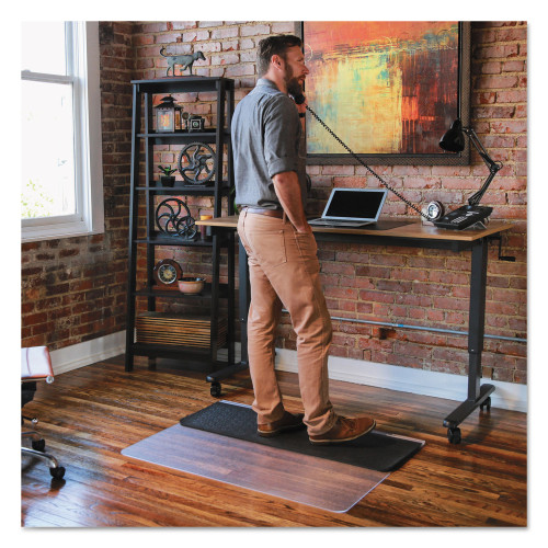 ES Robbins Sit or Stand Mat for Carpet or Hard Floors， 45 x 53， Clear/Black (184603) - Mycitystee