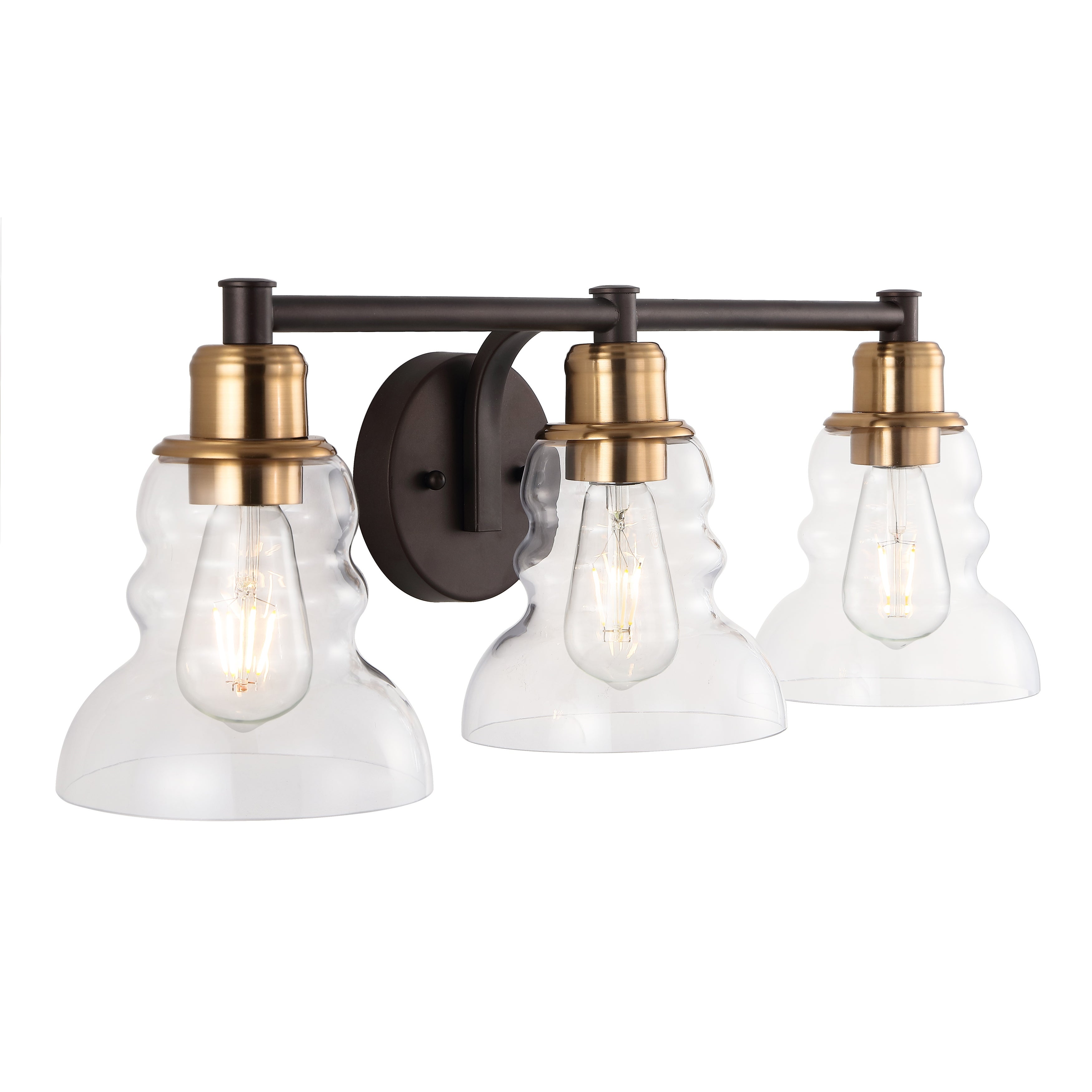Modernist Vintage Metal/Glass Industrial Rustic LED Vanity， by JONATHAN Y - Mycitystee