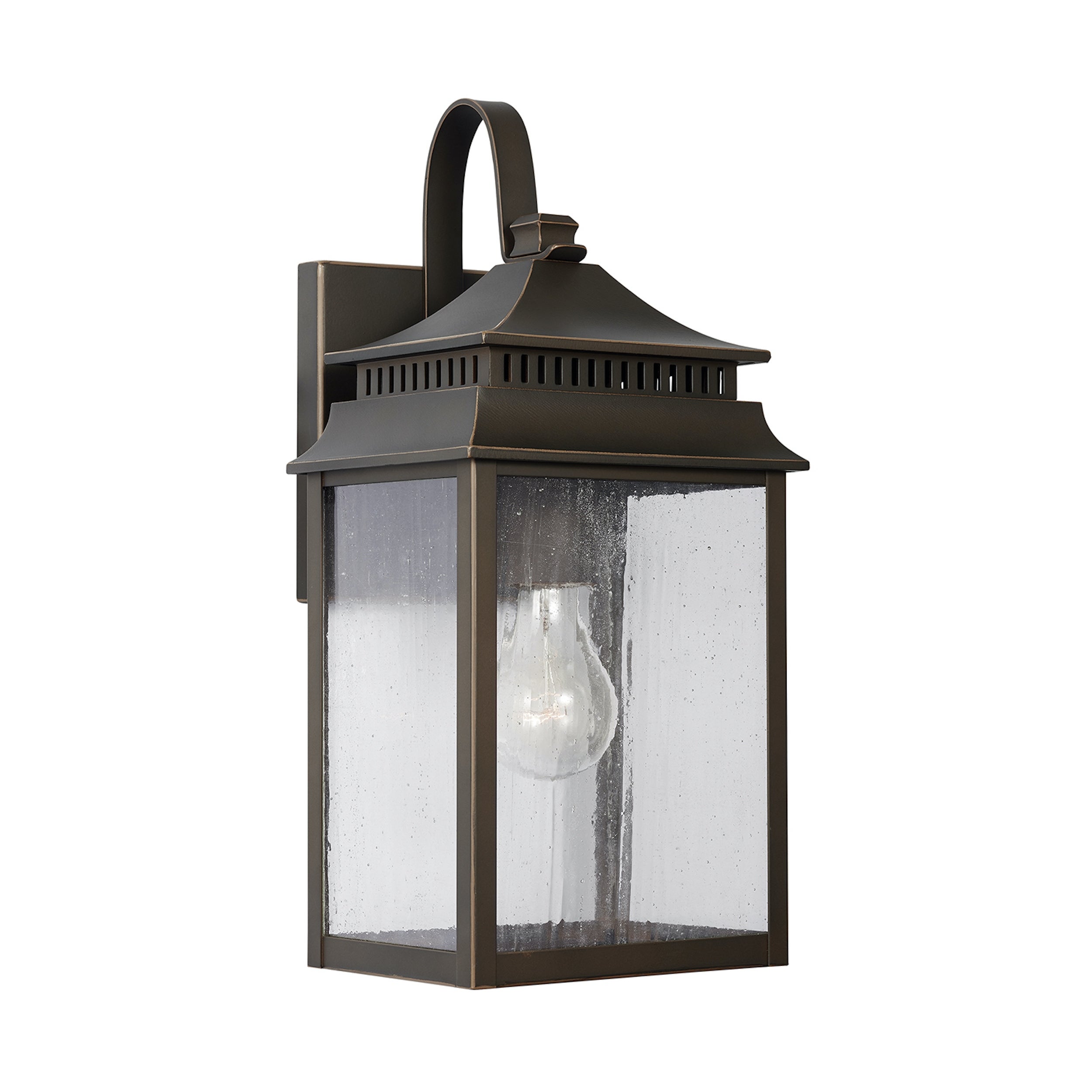 Sutter Creek Oiled Bronze Outdoor Wall Lantern w/ Antiqued Water Glass Shopping - The Best Deals on Outdoor Wall Lanterns | 40501421 - Mycitystee