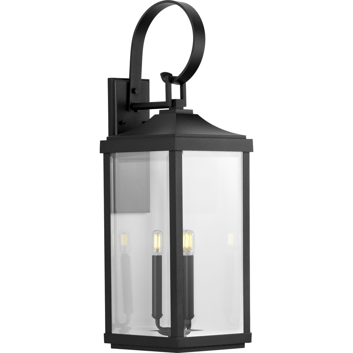 Gibbes Street 3-Light Black Traditional Outdoor Wall Lantern Light - 27.360