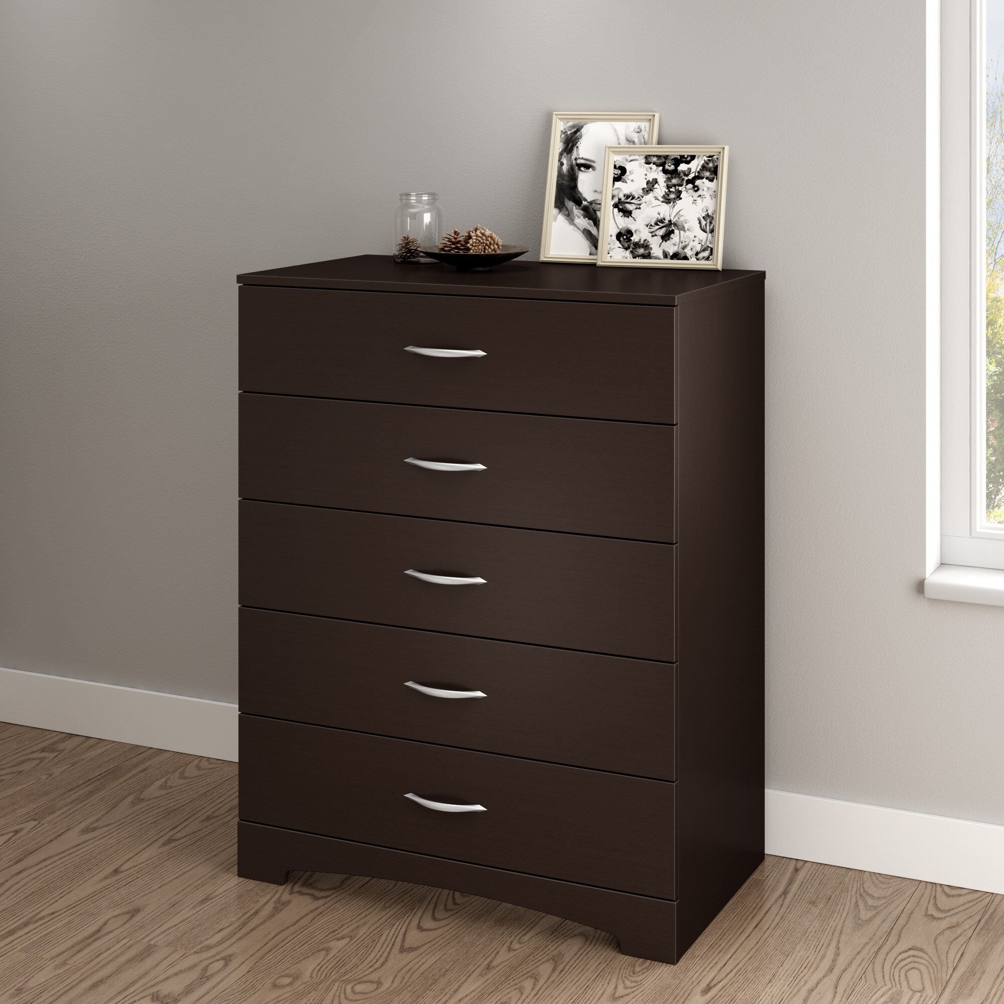 SoHo 5-Drawer Chest， Chocolate - - 37236471 - Mycitystee