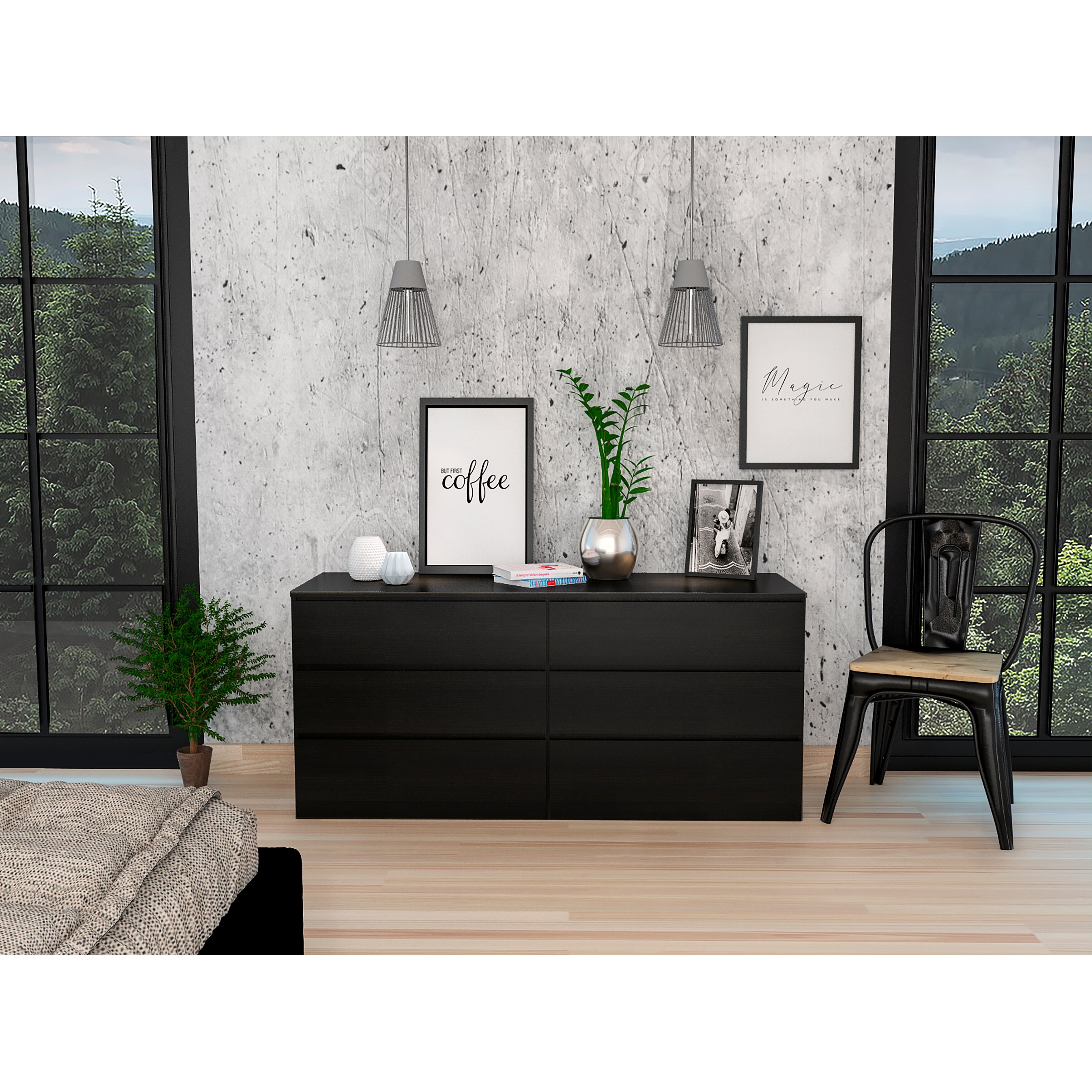 FM FURNITURE Seul Modern Minimal Six Drawer Double Dresser with Superior Top - - 33737470 - Mycitystee