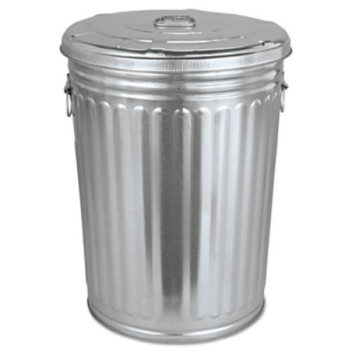 Magnolia Brush Galvanized Trash Can With Lid， 20 gal， Steel， Gray (20GALLONWLID) - Mycitystee