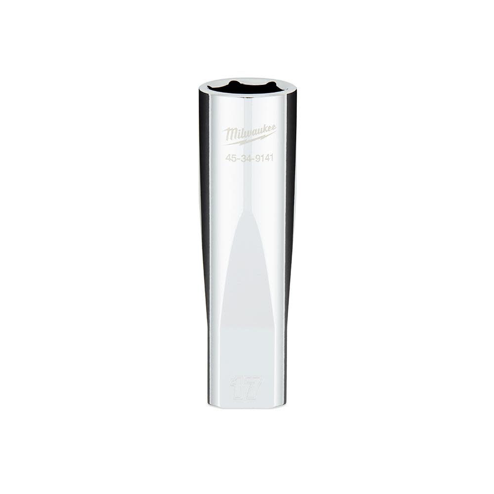Milwaukee 1/2 in. Drive 17MM Metric 6-Point Deep Socket with FOUR FLAT Sides 45-34-9141 from Milwaukee - Mycitystee
