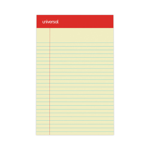 Universal Perforated Ruled Writing Pads， Narrow Rule， 5 x 8， Canary， 50 Sheets， Dozen (46200) - Mycitystee