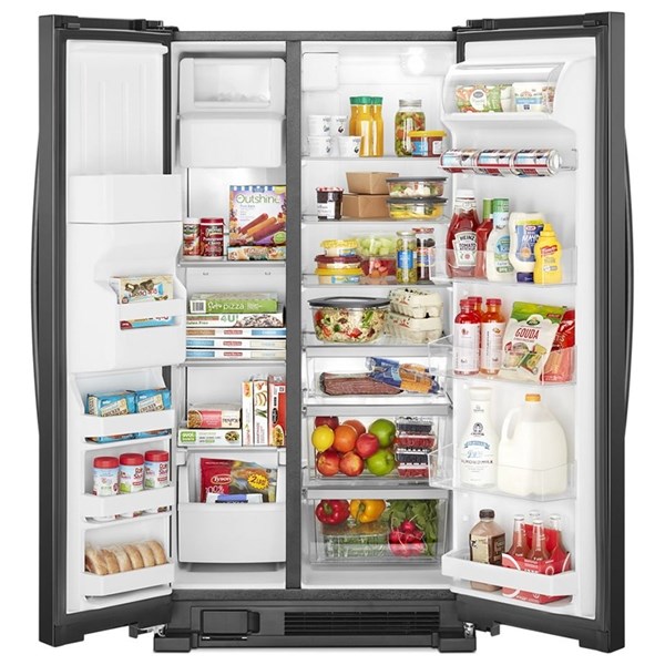24.6 cu ft Side-by-Side Black Refrigerator - Mycitystee