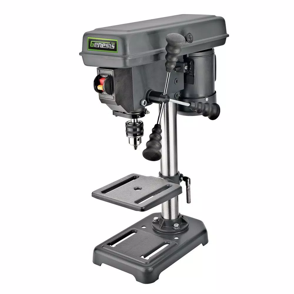 Genesis 2.6 Amp 8 in. 5-Speed Drill Press with 1/2 in. Chuck， Adjustable Depth Stop， Tilt Table and Chuck Key and#8211; XDC Depot - Mycitystee