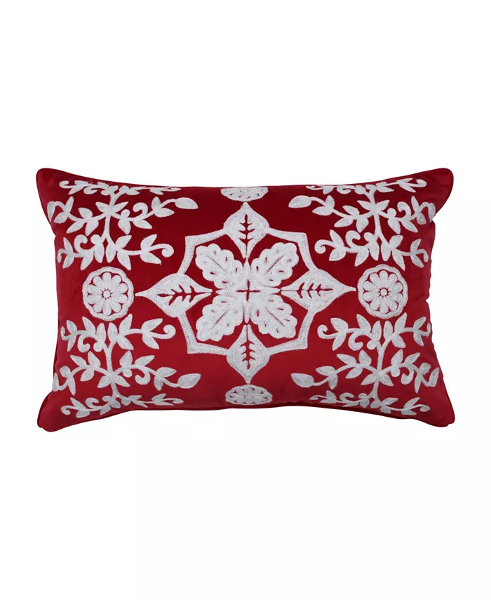 Pillow Perfect Snowflakes And Berries Lumbar Pillow - Mycitystee