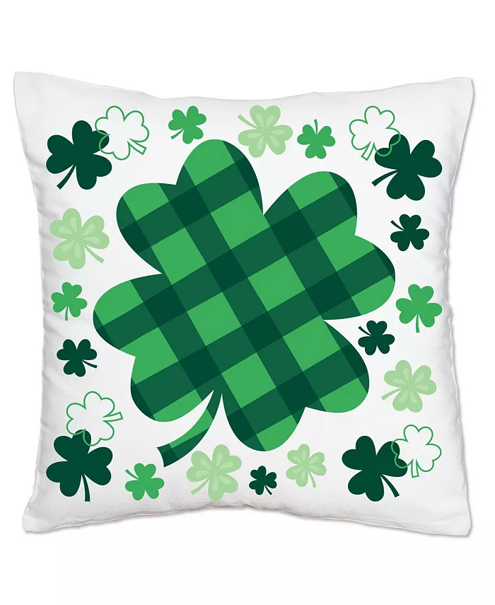 Big Dot of Happiness Shamrock St. Patrick's Day Decorative Cushion Case Throw Pillow Cover 16 x 16 In - Mycitystee