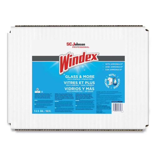 Windex Glass Cleaner with Ammonia-D， 5 gal Bag-in-Box Dispenser (696502) - Mycitystee