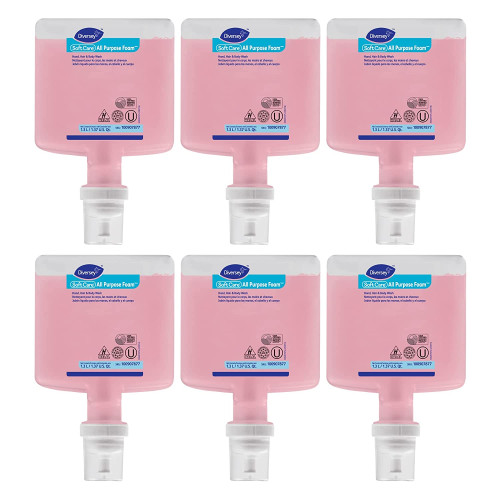 Diversey Soft Care All Purpose Foam for IntelliCare Dispensers， Floral， 1.3 L Cartridge， 6/Carton (100907877) - Mycitystee