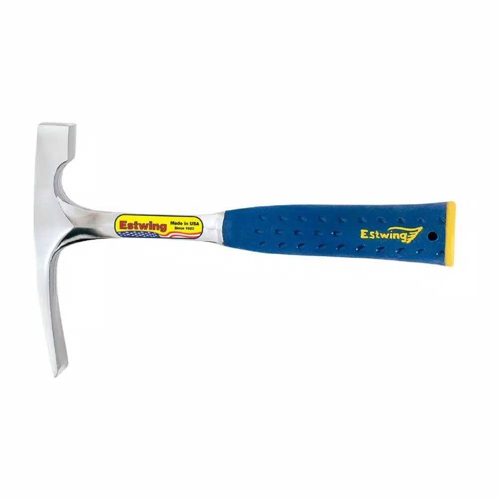 Estwing 16 oz. Solid Steel Bricklayer with Blue Vinyl Shock Reduction Grip and Patented End Cap and#8211; XDC Depot - Mycitystee