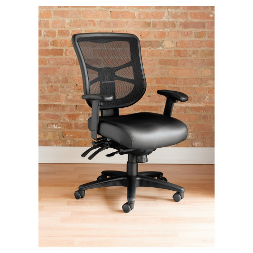 Alera Elusion Series Mesh Mid-Back Multifunction Chair， Supports Up to 275 lb， 17.7
