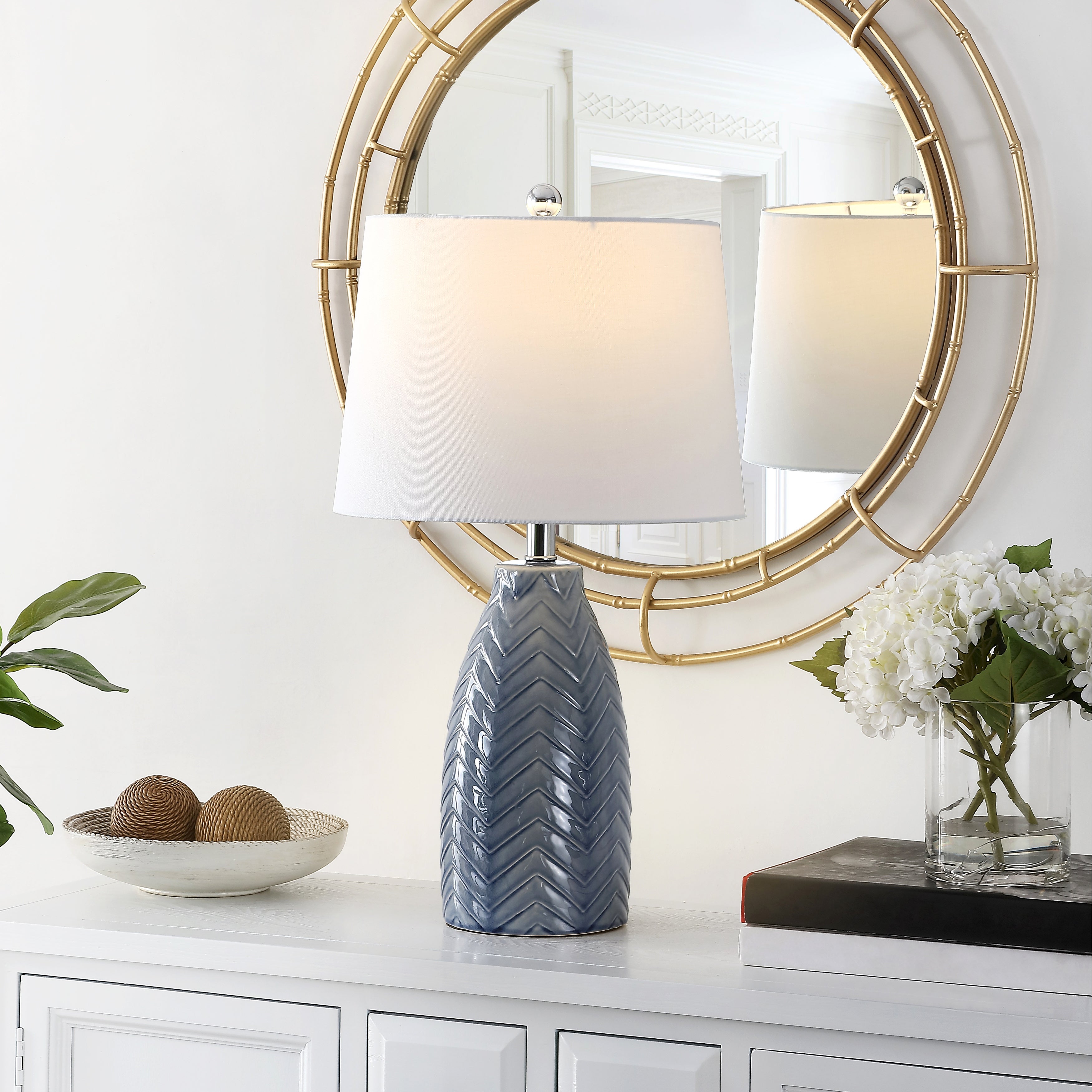 SAFAVIEH Lighting 24.5-inch Naji Glass Table Lamp - 14