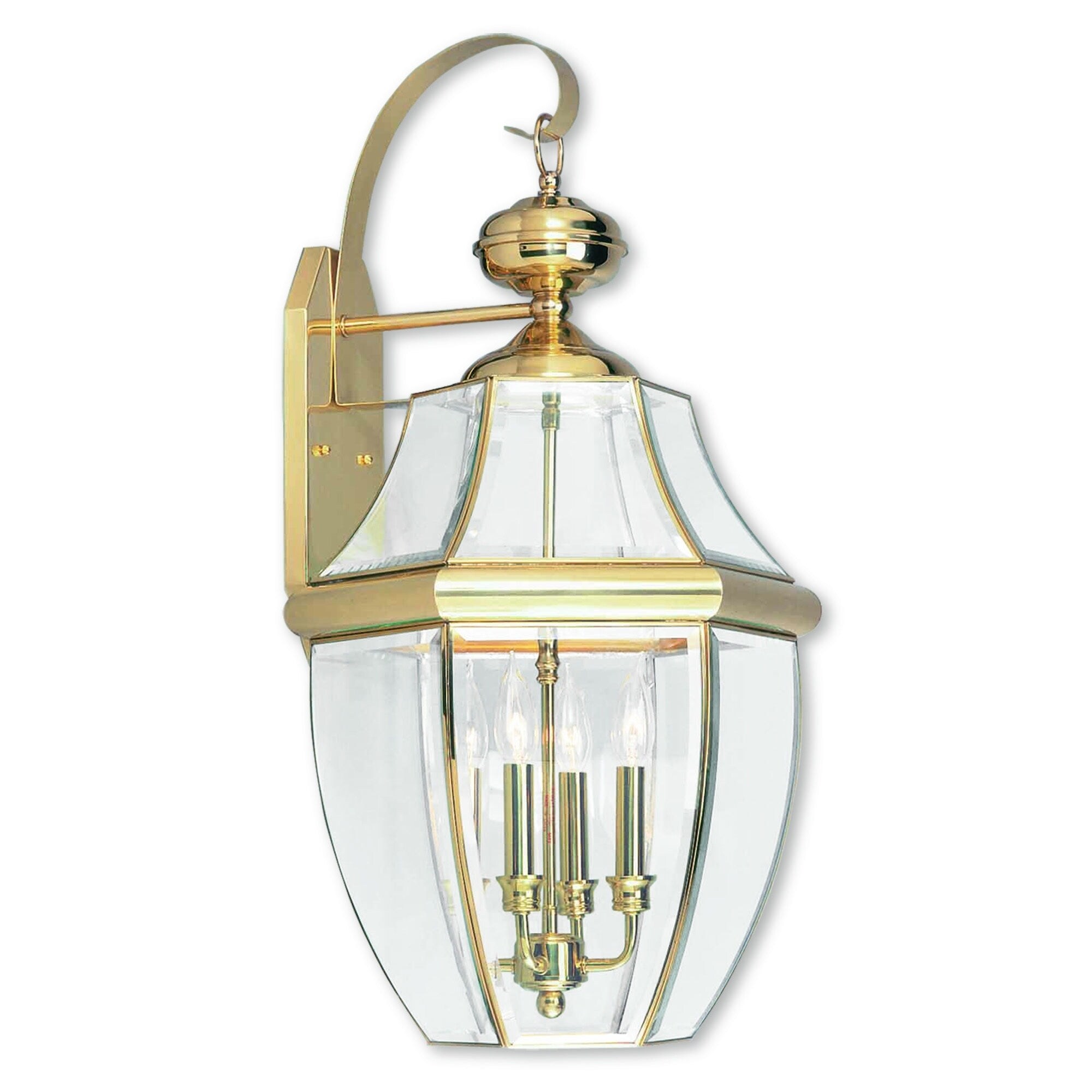 Livex Lighting Monterey Polished Goldtone Brass 4-light Outdoor Wall Lantern - Mycitystee