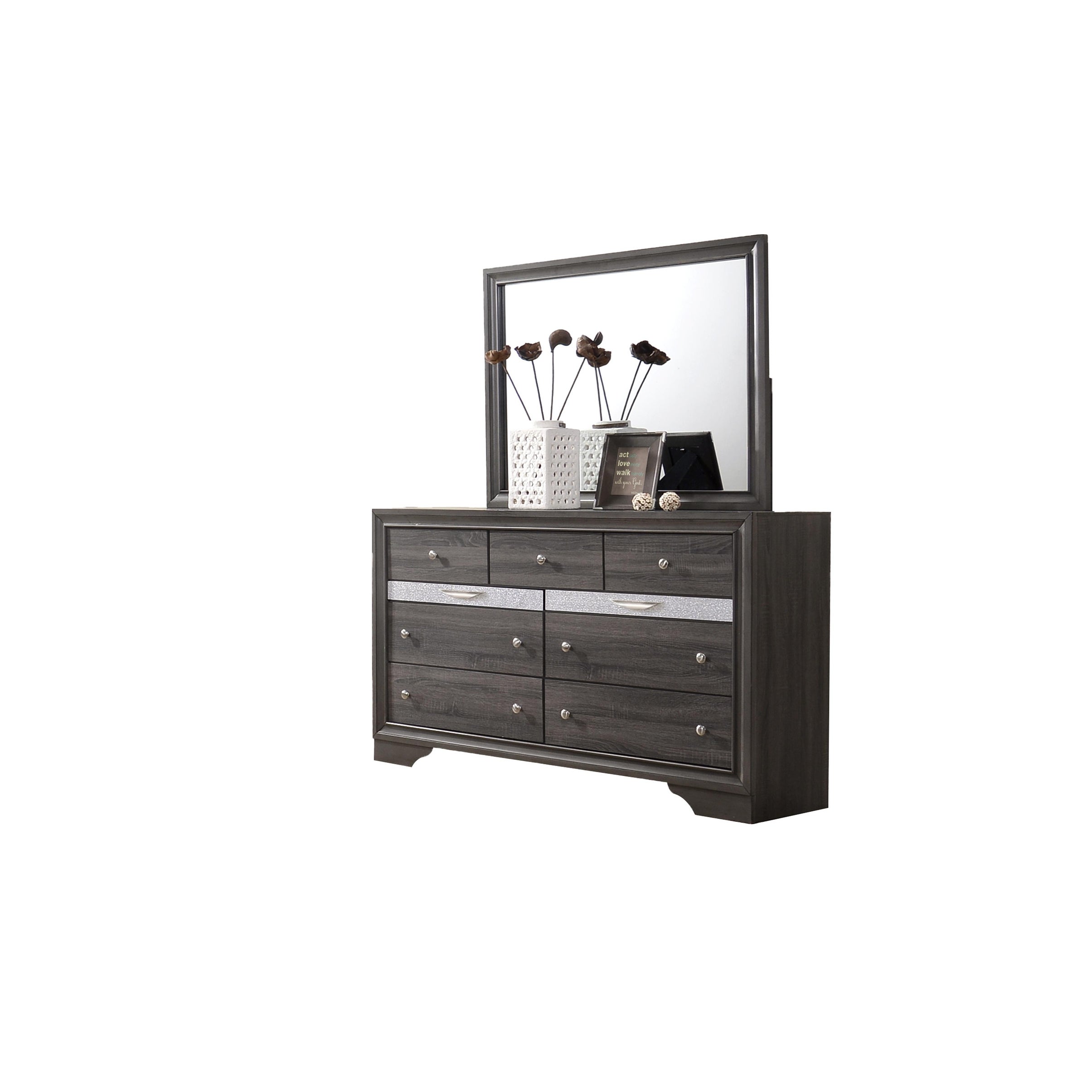 Global Pronex Wood Dresser with 7 Drawers and 2 Jewlry Storage in Gray - - 35478765 - Mycitystee