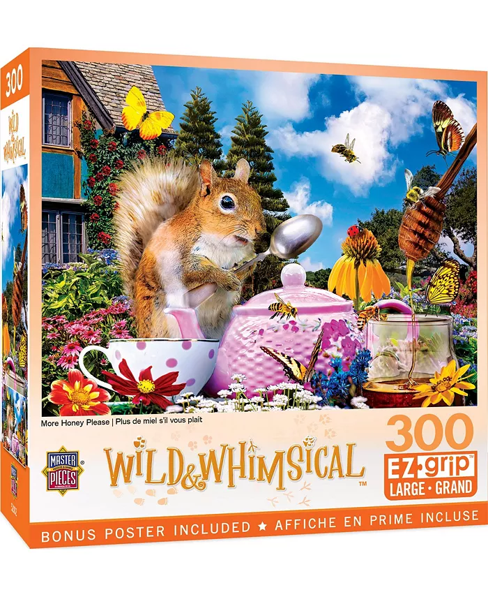 MasterPieces Puzzles Wild Whimsical - More Honey Please 300 Piece Adult Jigsaw Puzzle - Mycitystee