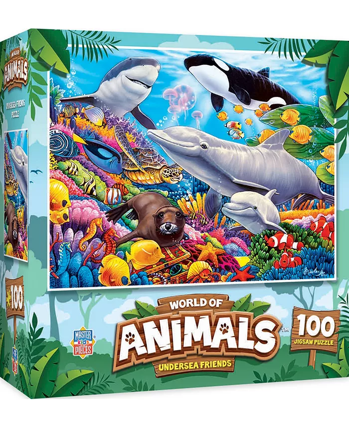 MasterPieces Puzzles World of Animals - Undersea Friends 100 Piece Kids Puzzle - Mycitystee