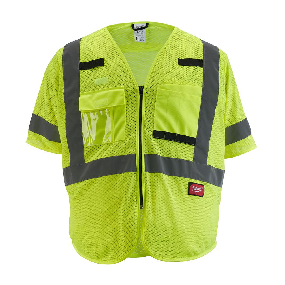 Class 3 High Visibility Yellow Mesh Safety Vest - 4XL/5XL - Mycitystee