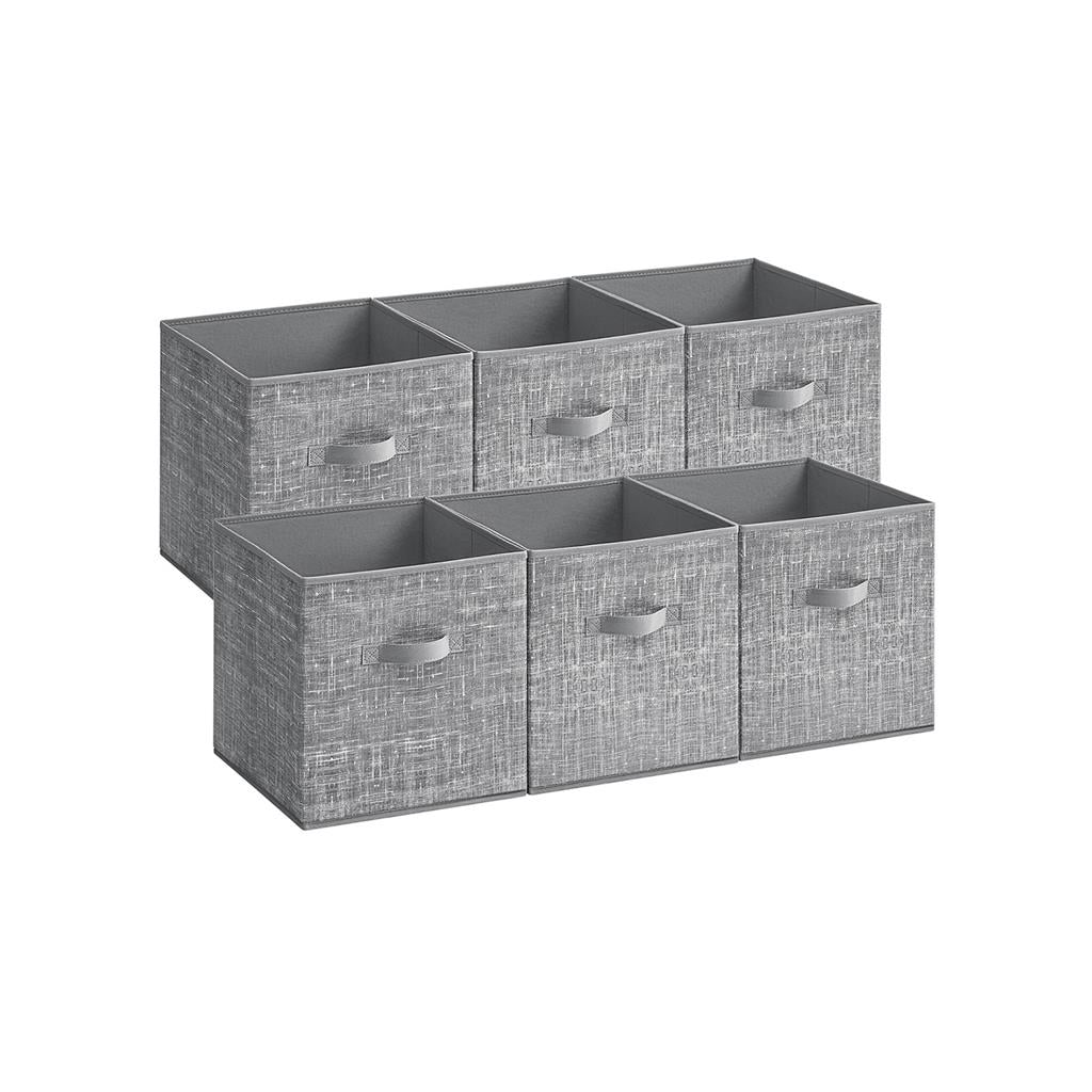 SONGMICS Set of 6 Foldable Storage CubesGray/L (13 x 13 x 13 Inches） - Mycitystee