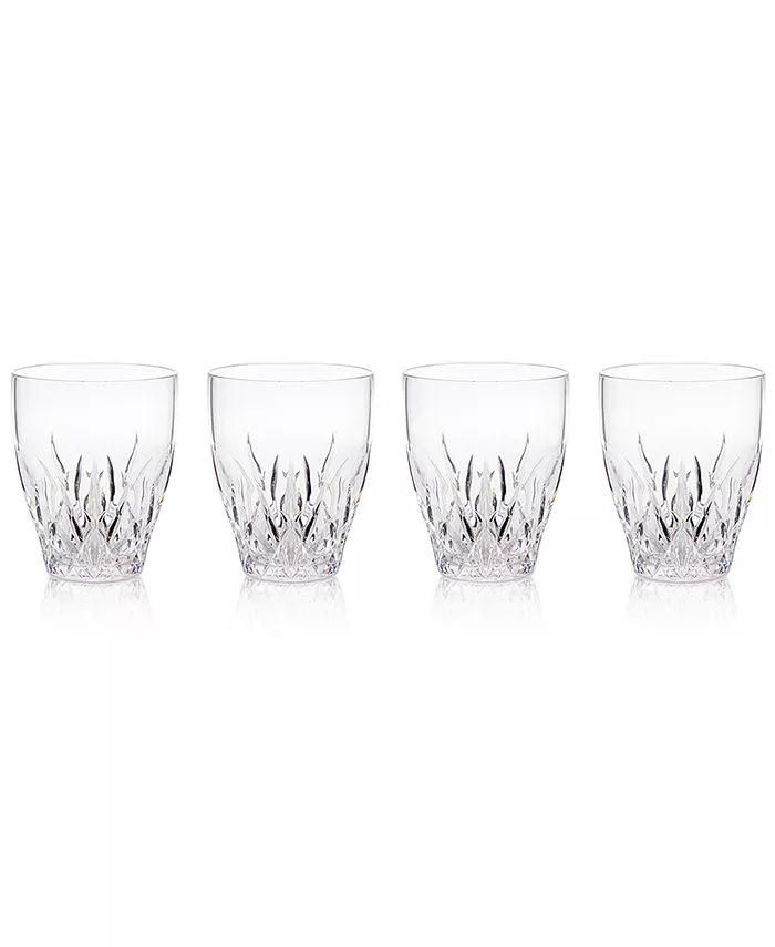 Q Squared Aurora Clear Stemless Wine Glasses， Set of 4 - Mycitystee