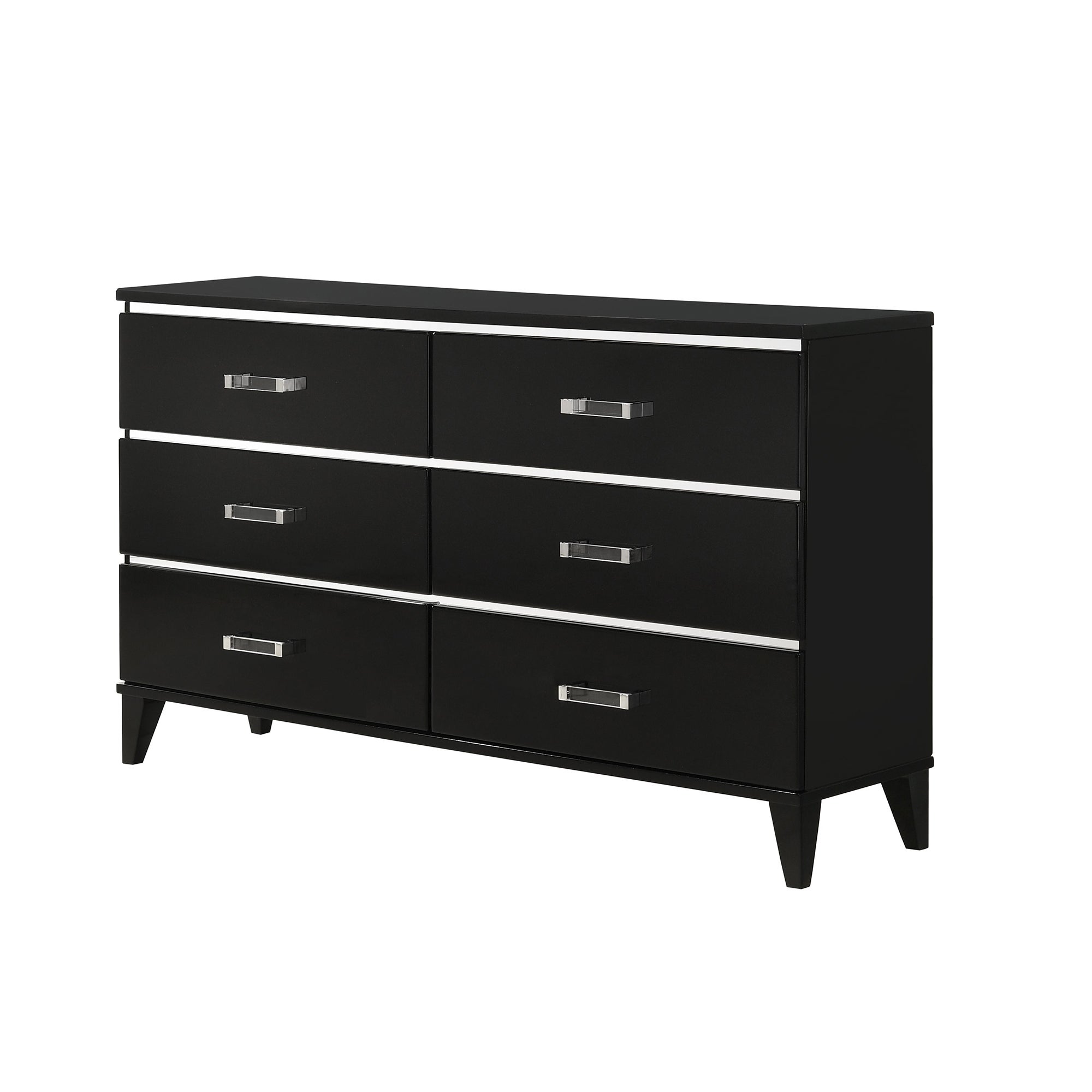3 Tier 6 Drawers Dresser in Black Finish - - 35374253 - Mycitystee