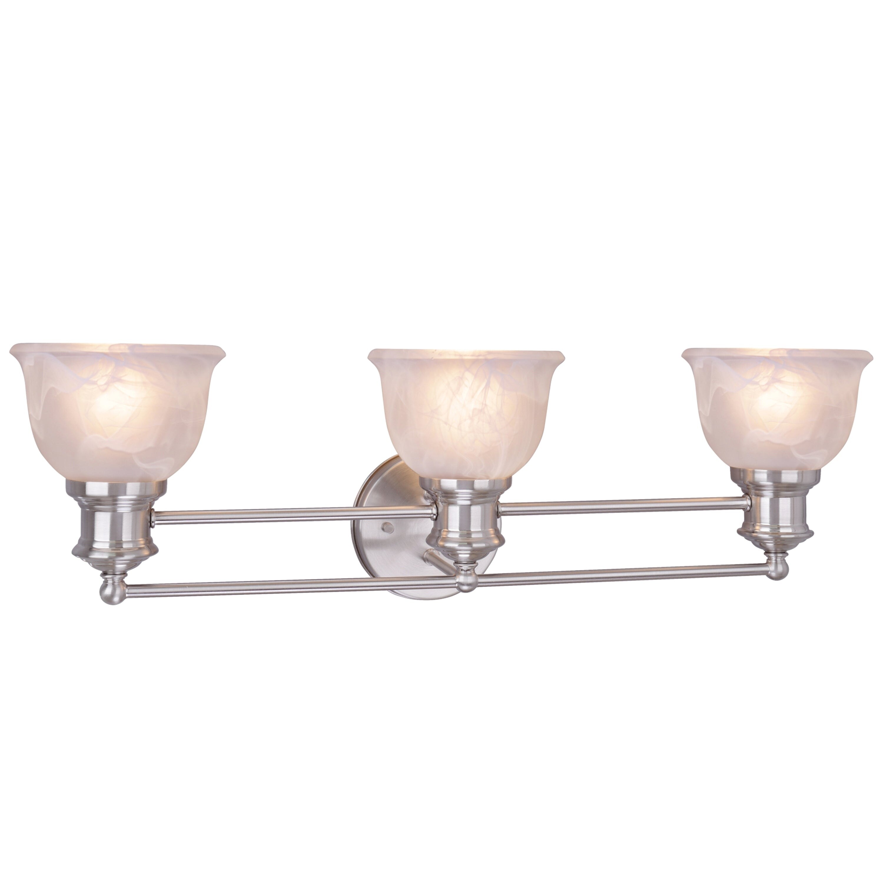Aspen Creative Three-Light Metal Bathroom Vanity Wall Light Fixture， 25