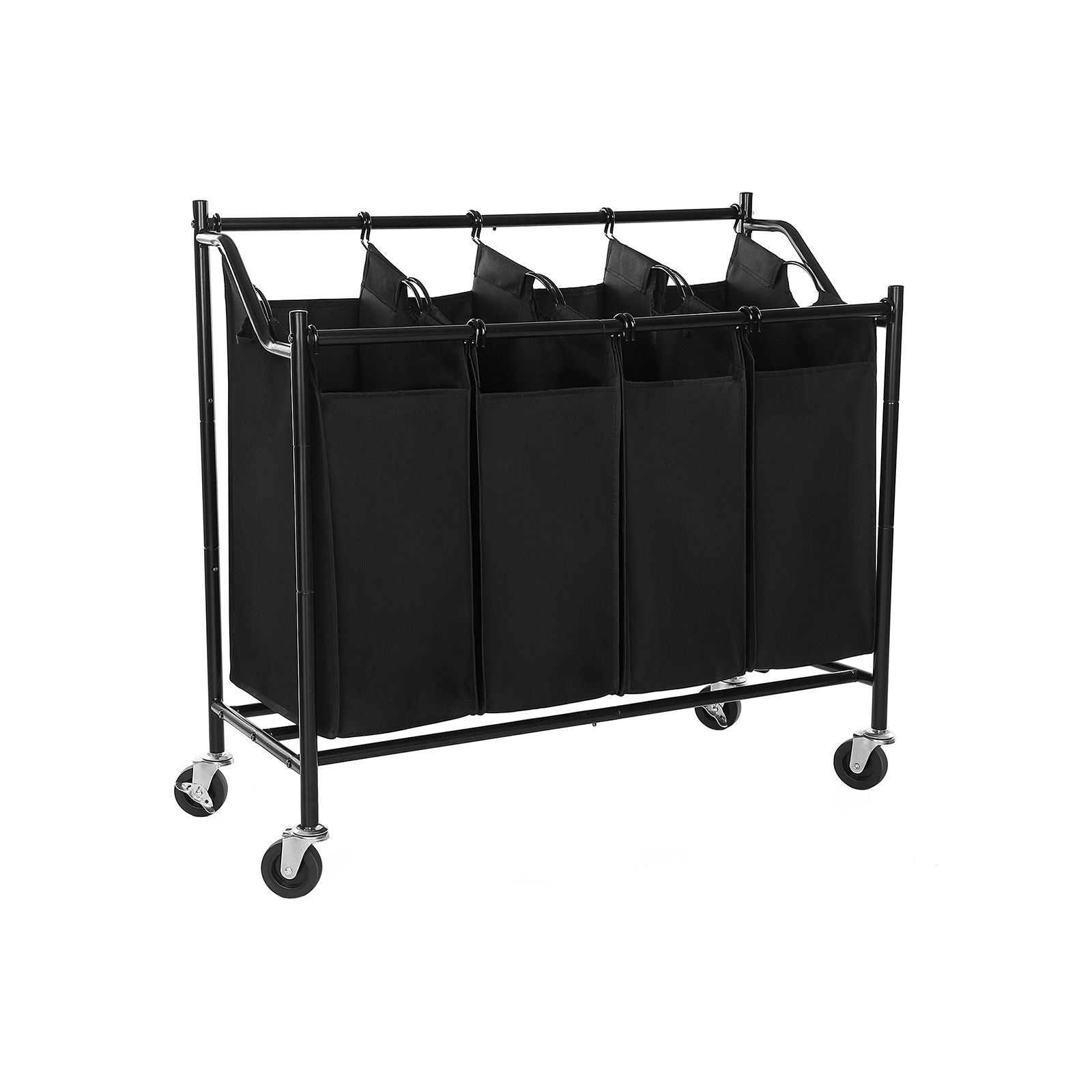 SONGMICS Heavy-Duty 4-Bag Rolling Laundry SorterBlack - Mycitystee
