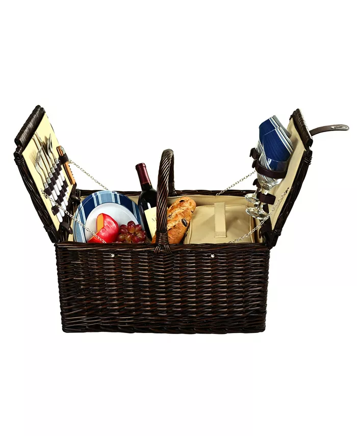 Picnic At Ascot Surrey Willow Picnic Basket with Service for 2 - Mycitystee