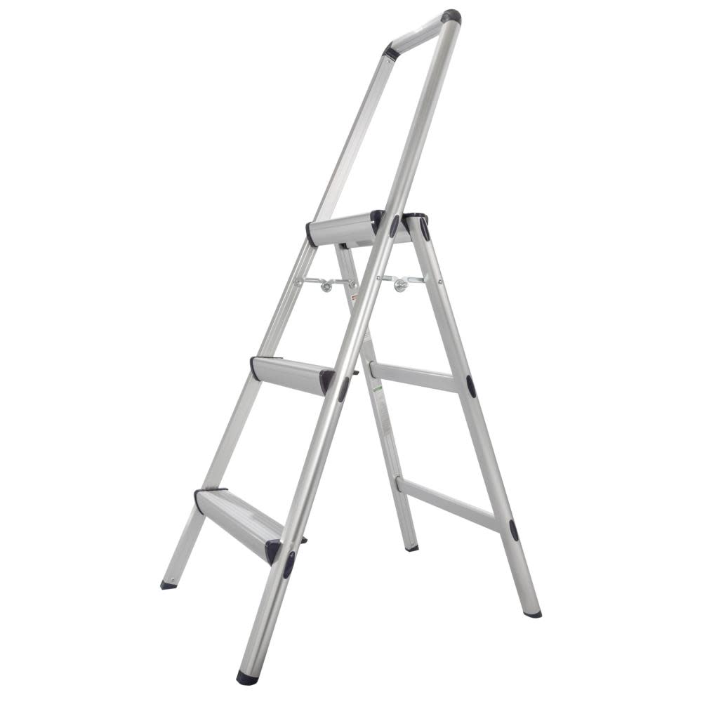 3-Step 225-lb Load Capacity Silver Aluminum Step Stool - Mycitystee