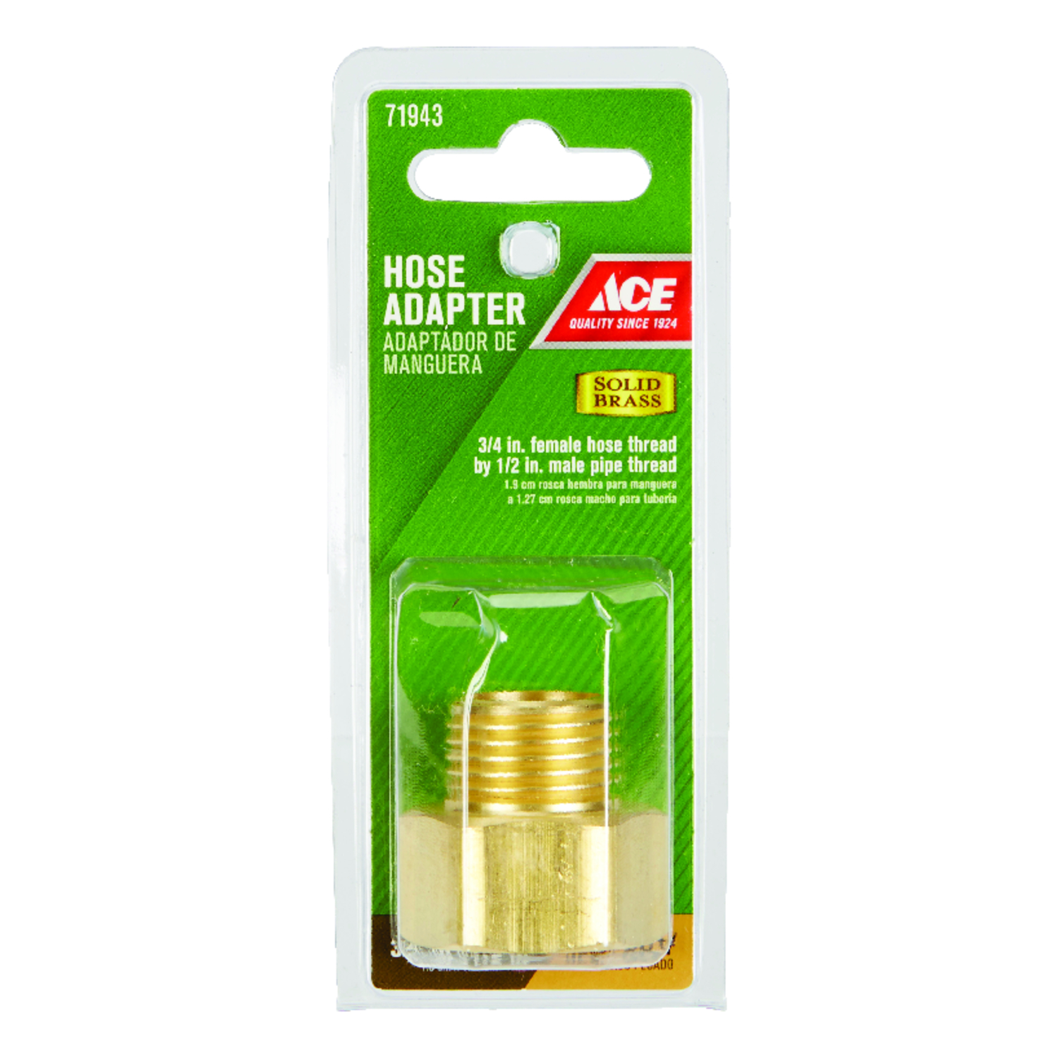 Ace 3/4 in. FHT x 1/2 in. MPT in. Brass Threaded Female/Male Hose Adapter - Mycitystee
