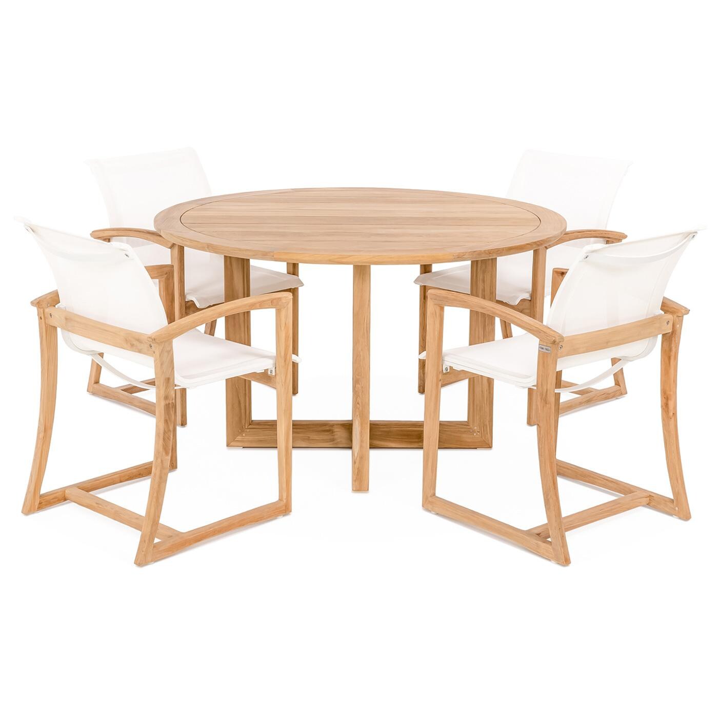 Signature Candleview Round 5-Piece Dining Set W/ 50-Inch Round Table - Mycitystee