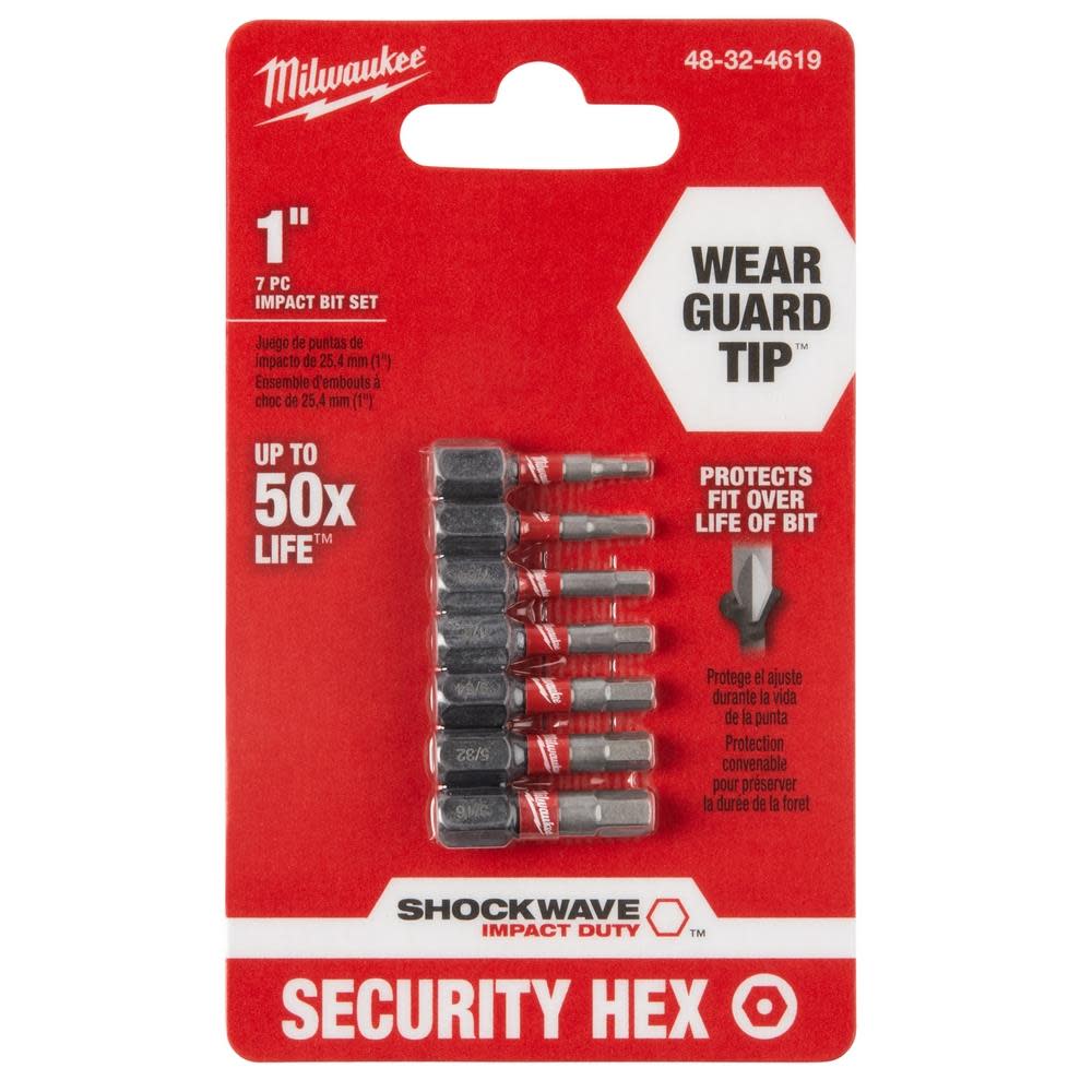 Milwaukee 7-Piece SHOCKWAVE Impact Hex Security Insert Bit Set 3PK 48-32-4619 from Milwaukee - Mycitystee