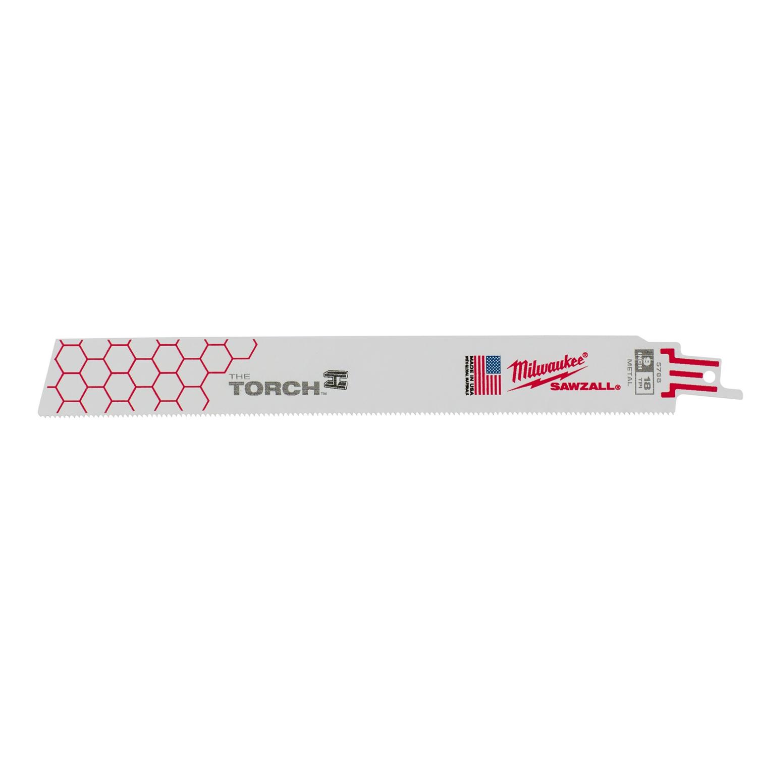 Milwaukee The Torch 9 in. Bi-Metal Demo Reciprocating Saw Blade 18 TPI 1 pk - Mycitystee