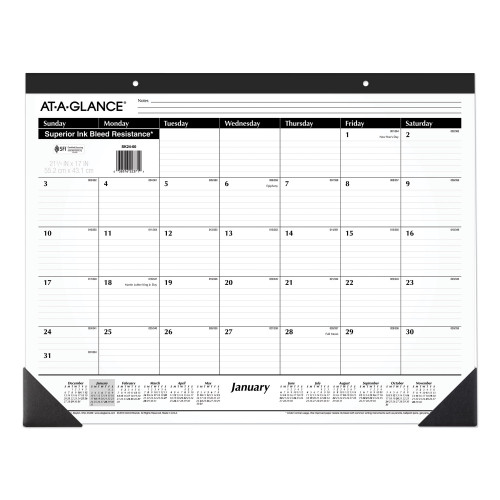 AT-A-GLANCE Ruled Desk Pad， 22 x 17， 2022 (SK2400) - Mycitystee