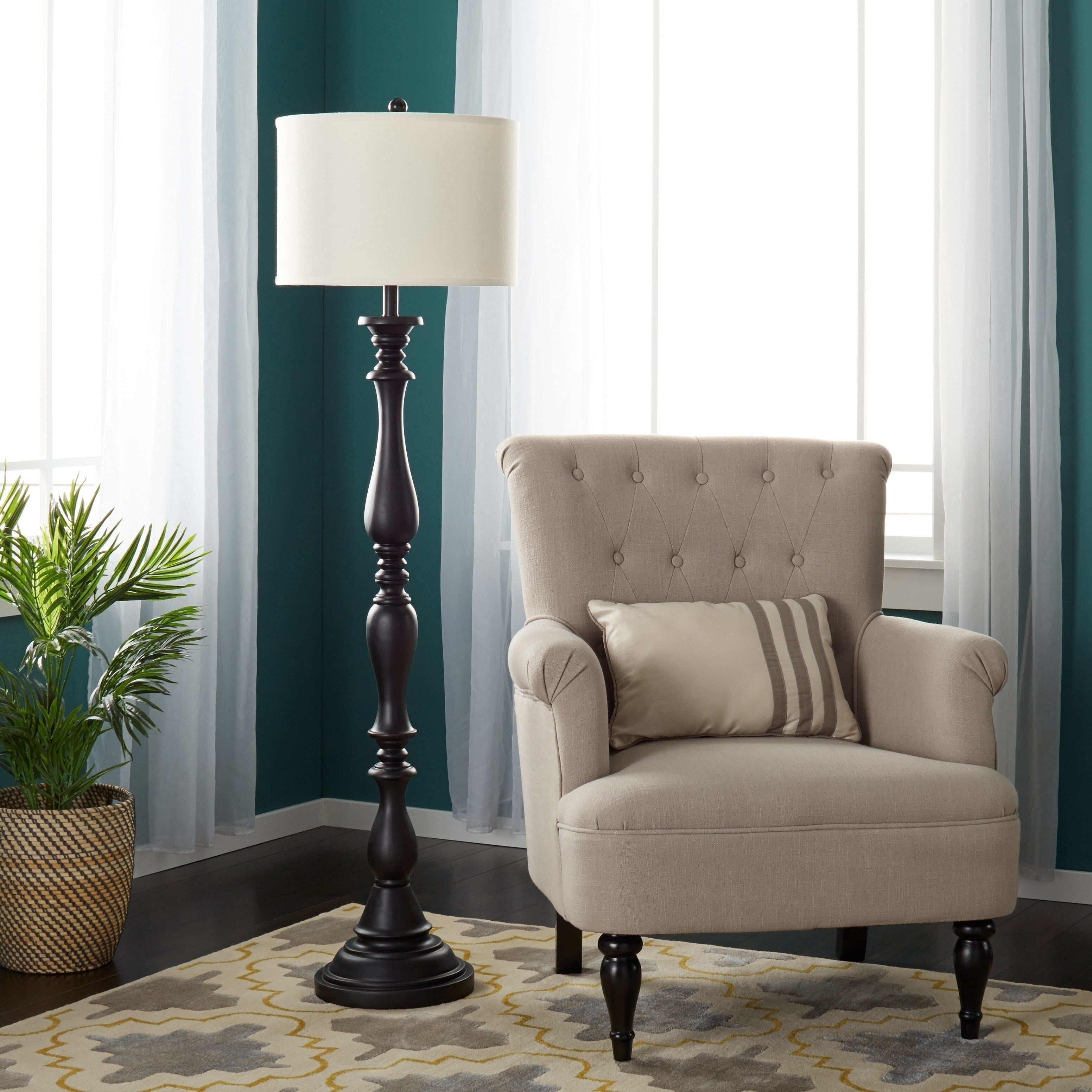 Abbyson Melrose 61 Inch Espresso Floor Lamp - Mycitystee