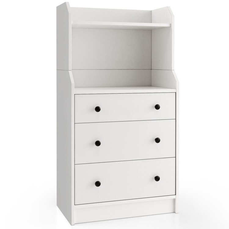Modern Storage Dresser with Anti-toppling Device-White - - 37432913 - Mycitystee