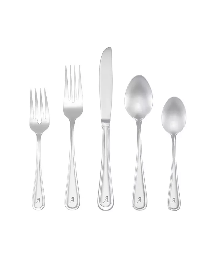RiverRidge Home Riverridge Marina 46 Piece Monogrammed Flatware Set - A， Service for 8 - Mycitystee