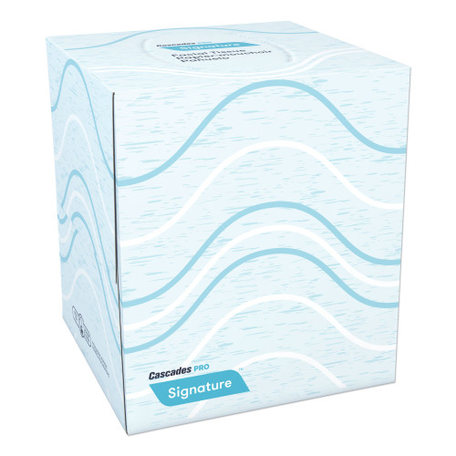 Cascades Signature Facial Tissue， 2-Ply， White， Cube， 90 Sheets/Box， 36 Boxes/Carton (F710) - Mycitystee
