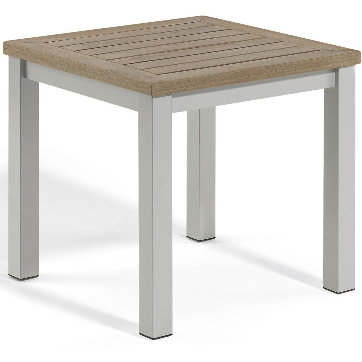 Travira Aluminum End Table W/ Tekwood Vintage Top By Oxford Garden - Mycitystee