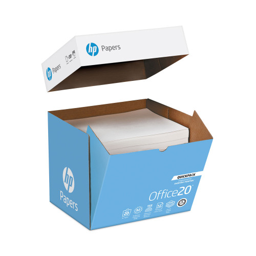HP Office20 Paper， 92 Bright， 20lb， 8.5 x 11， White， 2， 500/Carton (112103) - Mycitystee