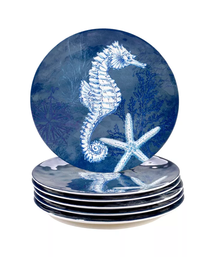 Certified International Oceanic Melamine 6-Pc. Dinner Plates - Mycitystee