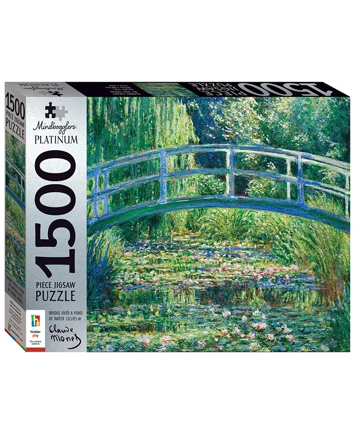 Mindbogglers Platinum 1500-Piece， Bridge Over a Pond of Water Lilies By Monet Jigsaws For Adults Deluxe， 33 x 26 intricate Puzzles Advanced Jigsaws Ho - Mycitystee