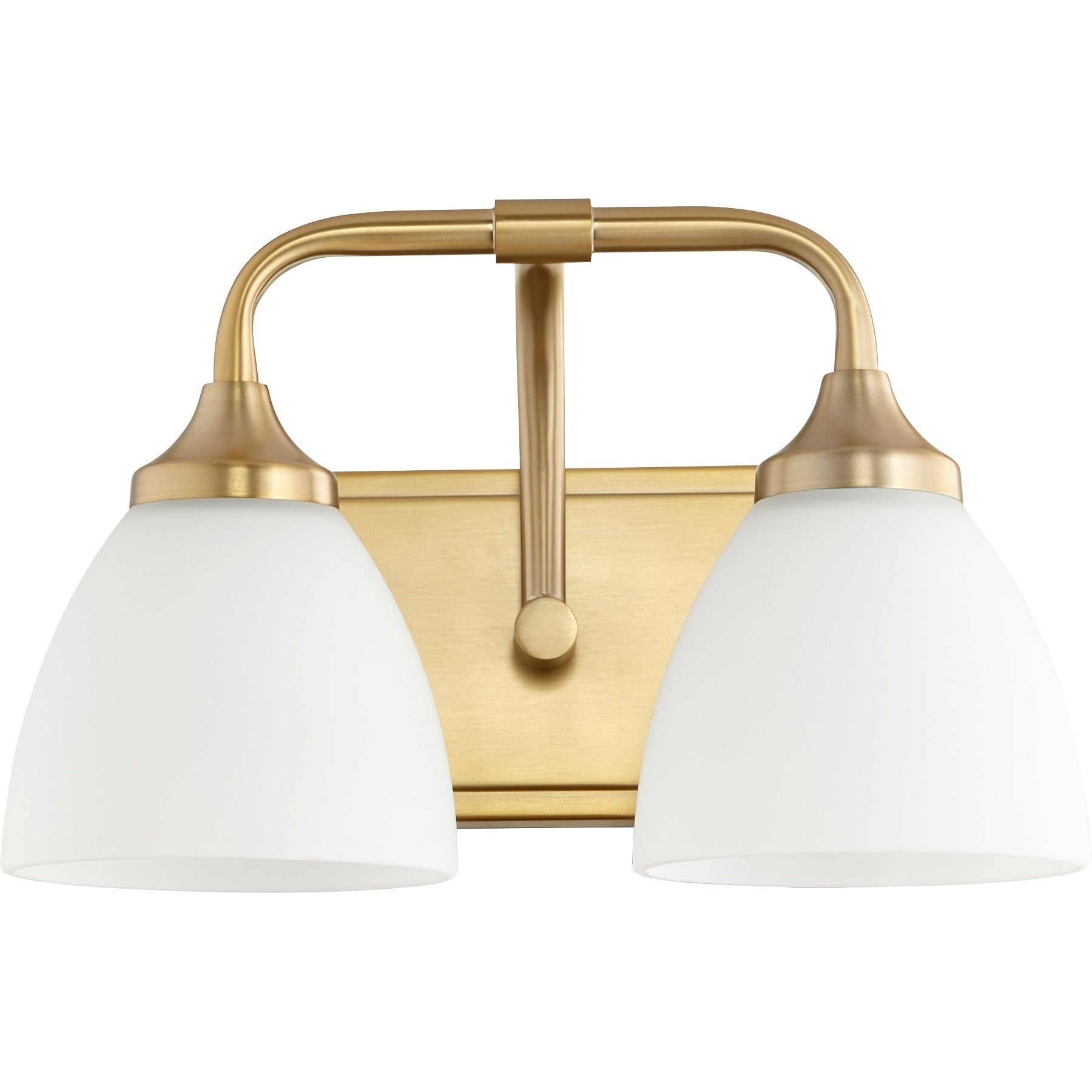 Enclave Aged Brass and Satin Opal 2-light Vanity Lighting - Mycitystee