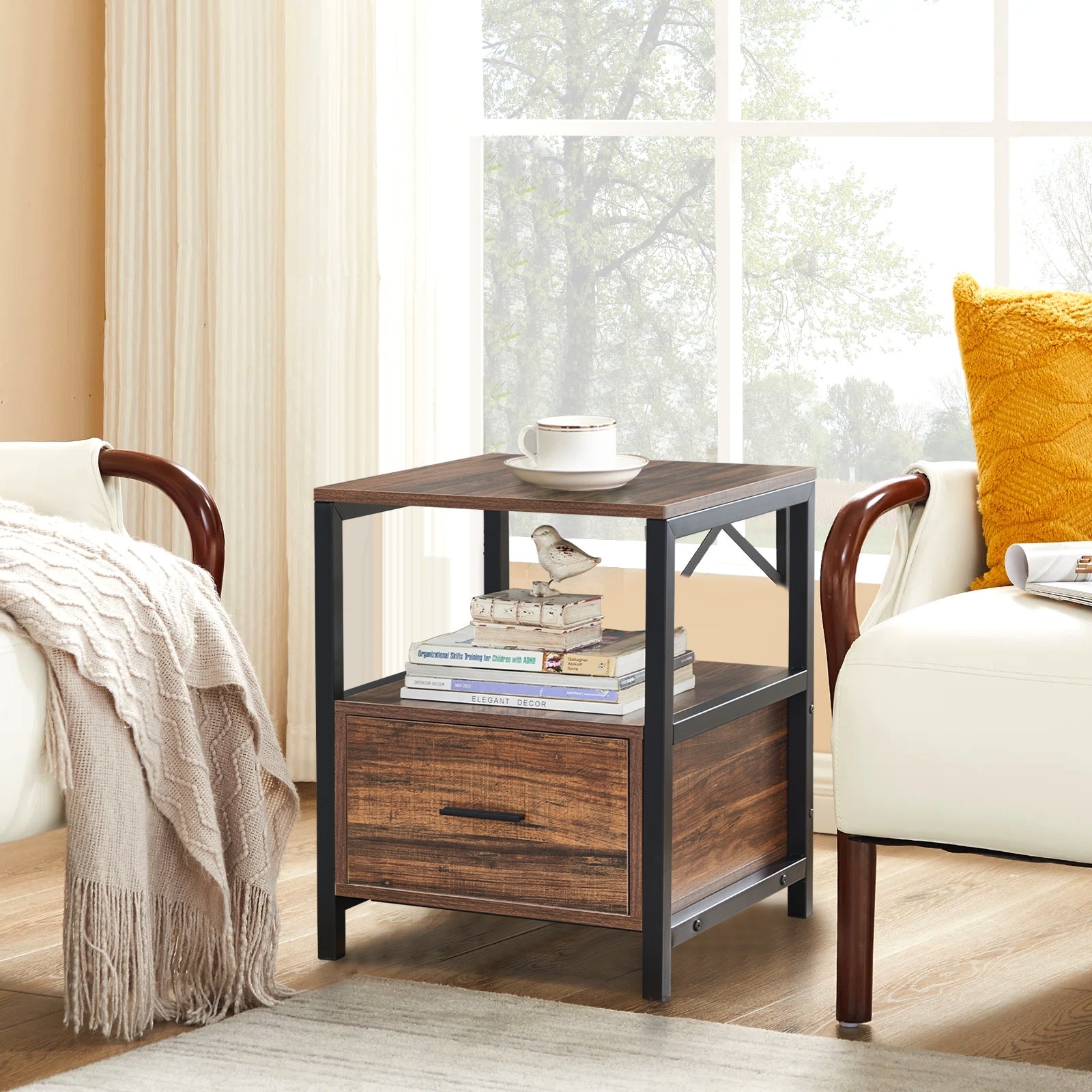 22'' Tall Frame End Table with Drawer - Mycitystee